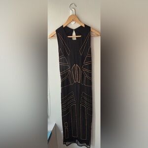 ASOS Black and Gold Backless Dress